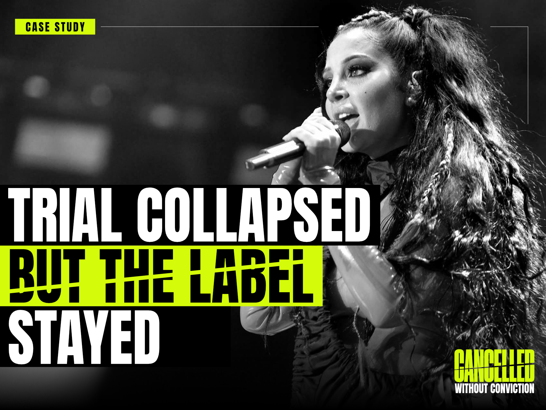 THE TRIAL COLLAPSED. THE LABEL STAYED.